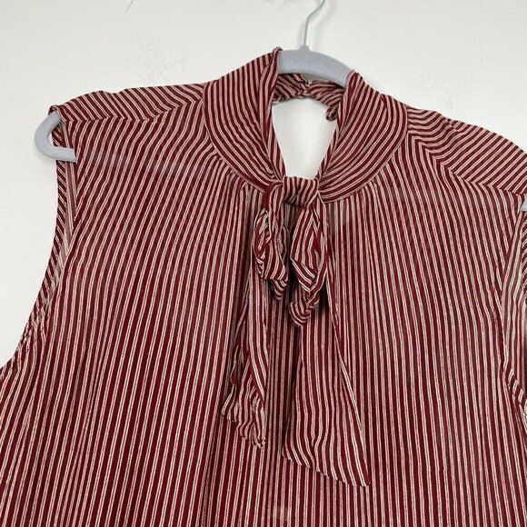 One Fine Day Red Striped Sleeveless Top Size Large - Picture 4 of 9